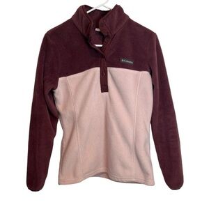 Columbia women’s 1/4 button fleece pullover purple pink sweatshirt size XS
